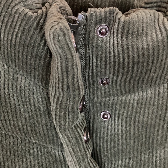 NWT CISONO Olive Green Corduroy Puffer Jacket, Size XL, extra large - Picture 6 of 10